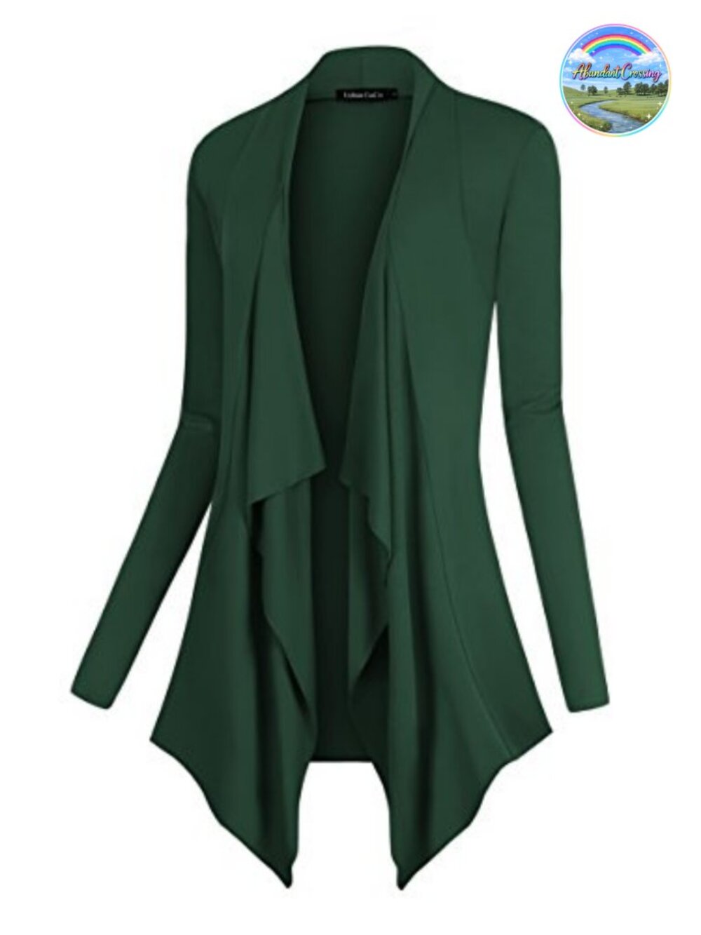 Drape Front Open Cardigan Long Sleeve Irregular Hem Lightweight